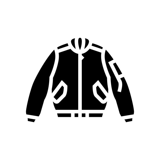 轰炸机外套男性雕文图标矢量插图图片下载