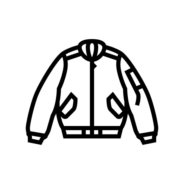 轰炸机外套男性线图标矢量插图图片下载