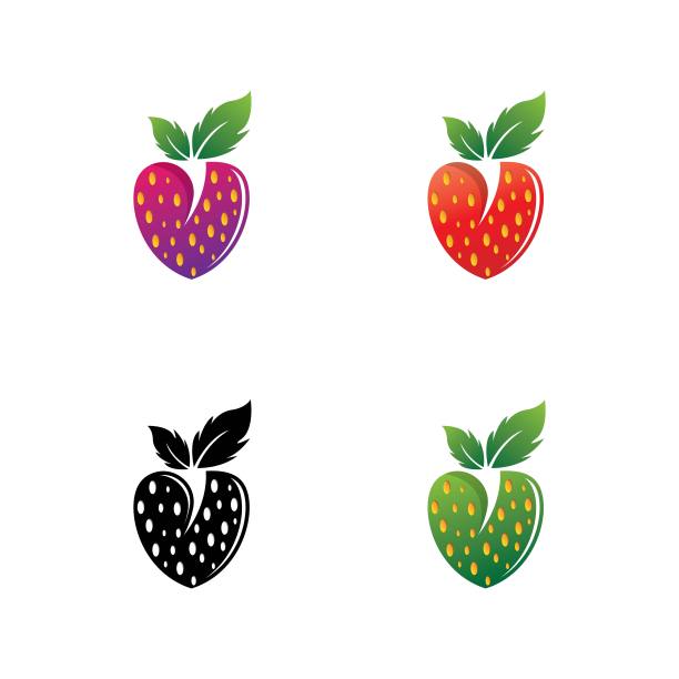 草莓标志模板矢量图标集图片下载