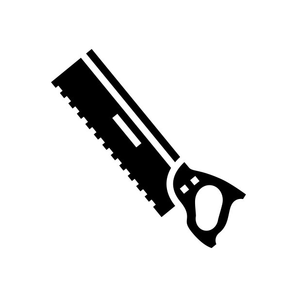 背面手锯字形图标矢量插图图片下载