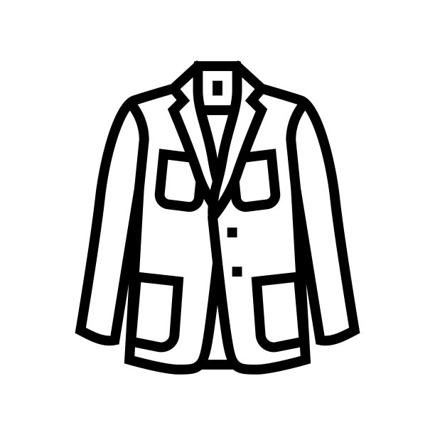 西装外套男性线图标矢量插图图片下载