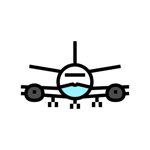 飞机运输车辆颜色图标矢量插图图片下载