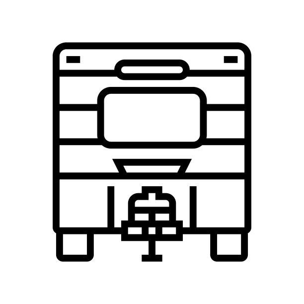 拖车运输车辆线路图标矢量插图图片下载