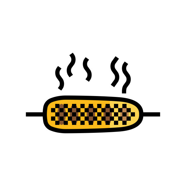 烤玉米彩色图标矢量素材图片下载