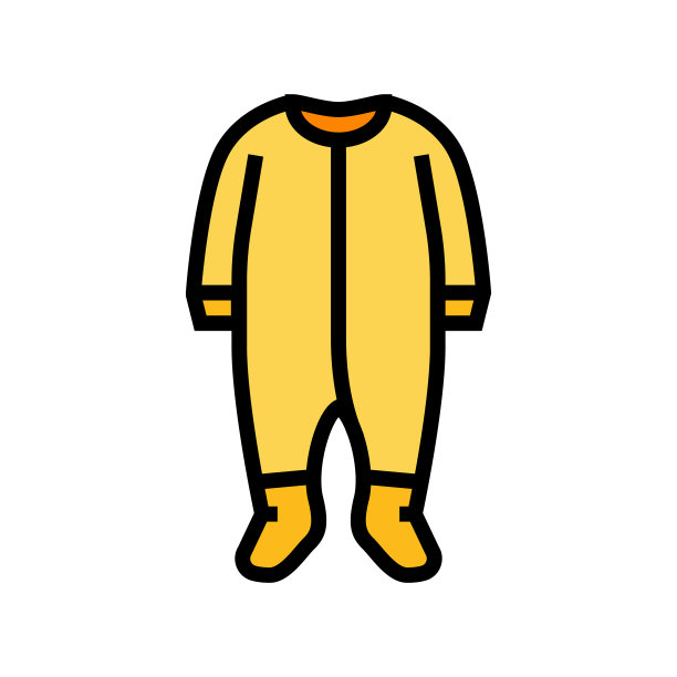 足球装备婴儿布颜色图标矢量插图图片下载
