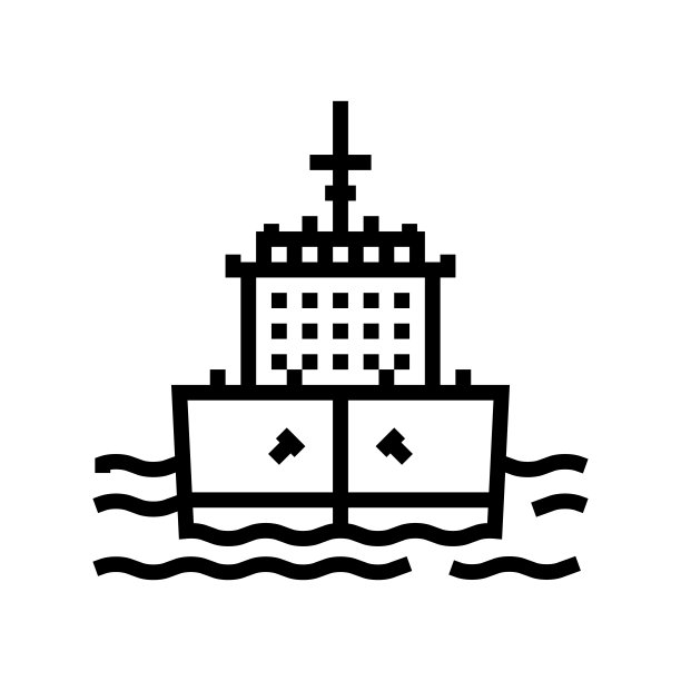 船舶运输车辆线路图标矢量插图图片下载