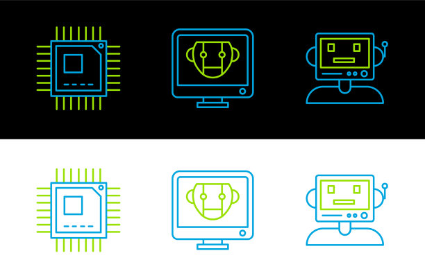 设置线机器人处理器与微电路CPU图片下载