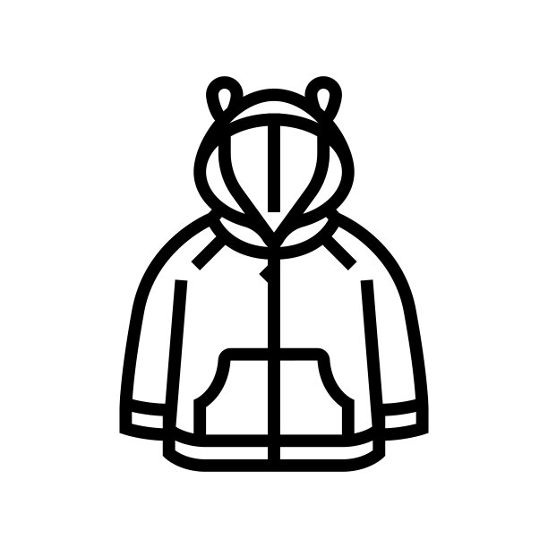 卫衣男孩婴儿布线图标矢量插图图片下载