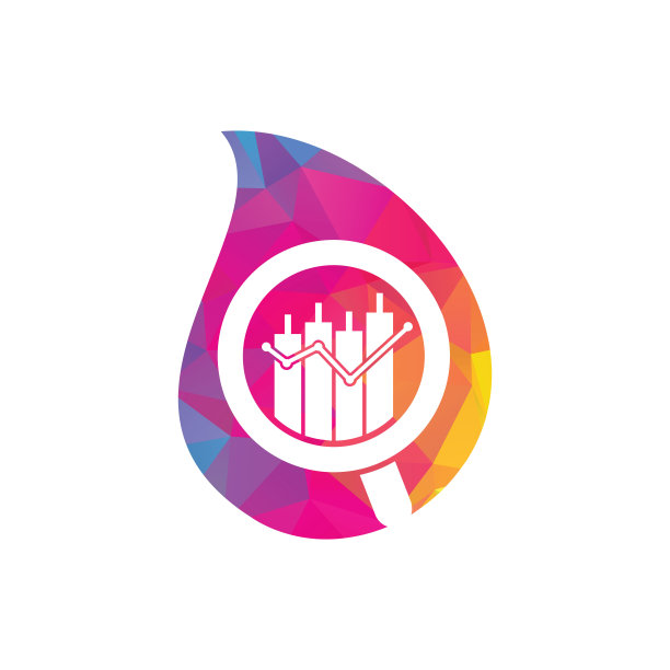 搜索金融下降形状概念标志设计矢量图标。图片下载