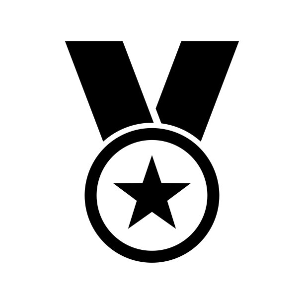 奖章图标矢量设计模板在白色背景图片下载
