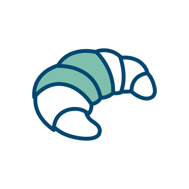 羊角面包图标矢量设计模板在白色背景图片下载