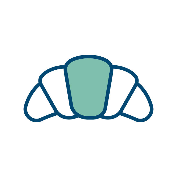 羊角面包图标矢量设计模板在白色背景图片下载