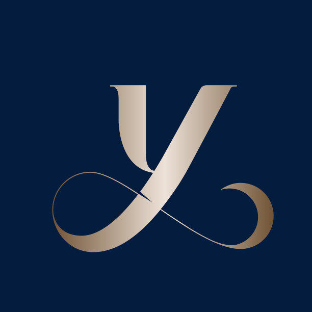 字母Y标志。字母的原价。闪亮的金色书法。图片下载