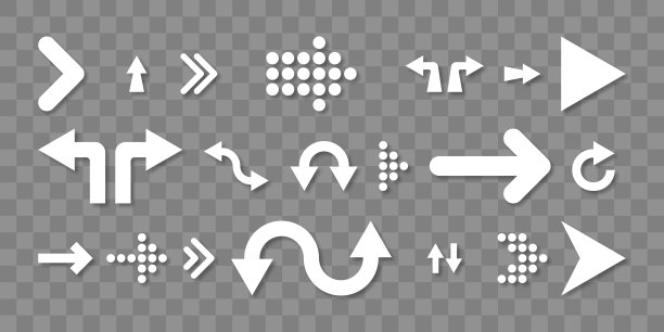 箭头-矢量图标。箭头白色图标集合。箭头。游标向量符号。矢量图图片下载