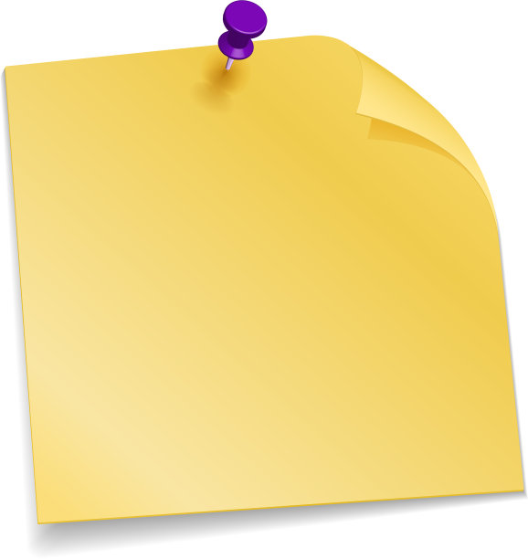 别针黄色贴纸模型空白纸笔记图片下载