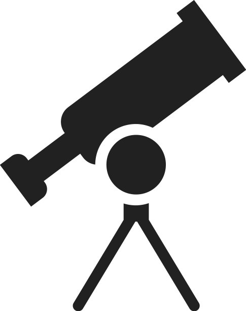 望远镜黑色图标天文学科学研究图片下载