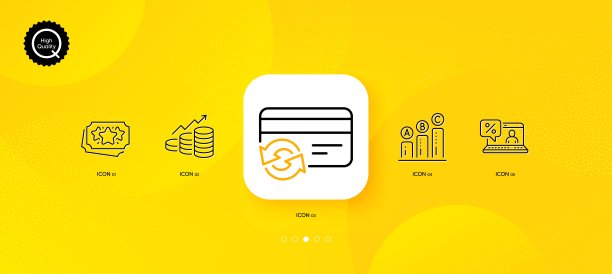 忠诚点，在线贷款和图表最小线图标。对于网页应用，打印。向量图片下载