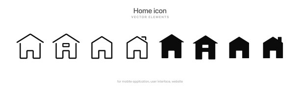 简约的现代家居，主页，基地，主页，房屋按钮图标，象征符号，标志。3d蓝色的家图标。移动应用程序图标。设备UI UX模型。孤立的向量元素。图片下载