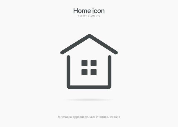 简约的现代家居，主页，基地，主页，房屋按钮图标，象征符号，标志。3d蓝色的家图标。移动应用程序图标。设备UI UX模型。孤立的向量元素。图片下载