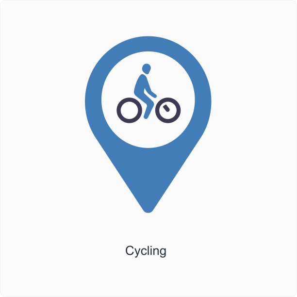 自行车和位置图标的概念图片下载