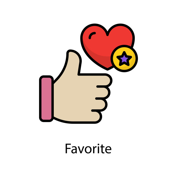 最喜欢的矢量填充轮廓图标设计插图。爱的符号在白色背景EPS 10文件图片下载