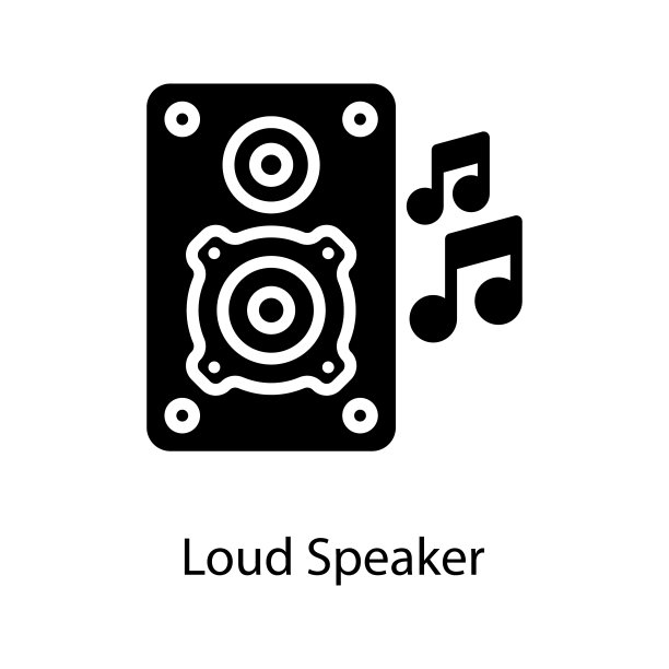 扬声器矢量固体图标设计插图。爱的符号在白色背景EPS 10文件图片下载