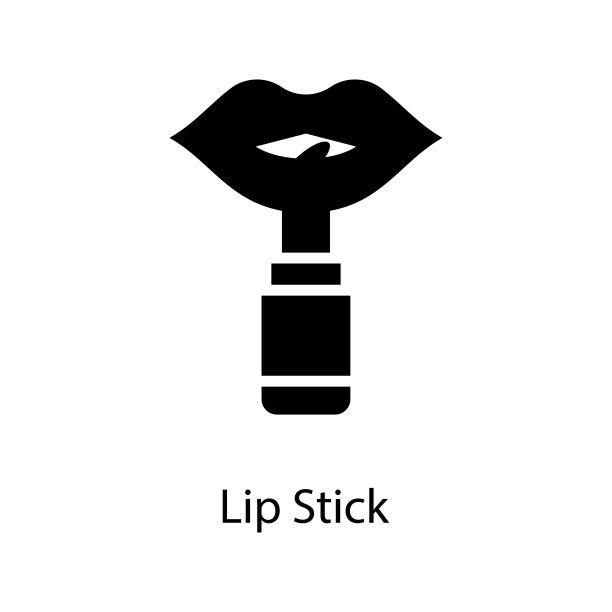 唇膏矢量固体图标设计插图。爱的符号在白色背景EPS 10文件图片下载