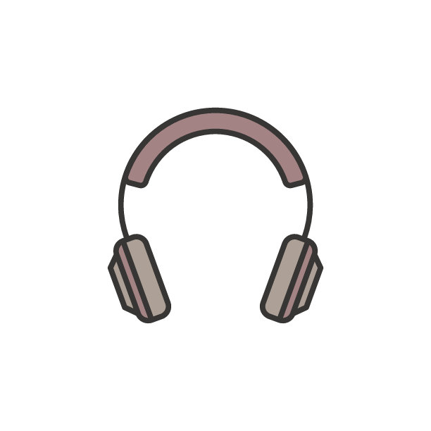 耳上耳机的创意图标。矢量耳机标志图片下载