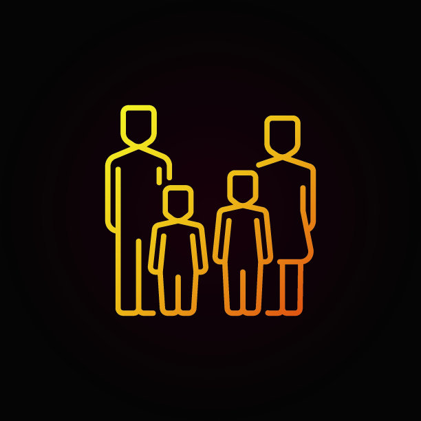 父母和孩子黄色图标图片下载