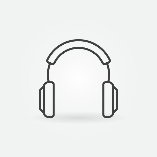 耳机矢量现代图标在细线风格图片下载