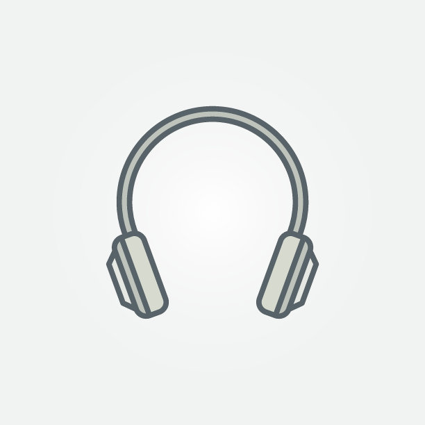 耳机平面孤立矢量现代图标图片下载