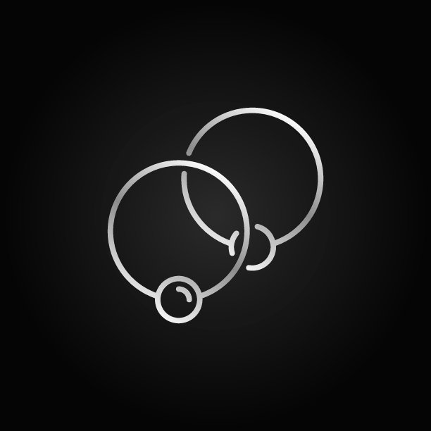 两个俘获银环图标-矢量球闭合环线标志图片下载