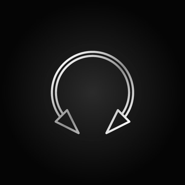 穗状圆形杠铃戒指银色线性图标。矢量符号图片下载