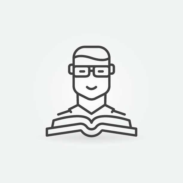 带着书矢量图标的男人图片下载