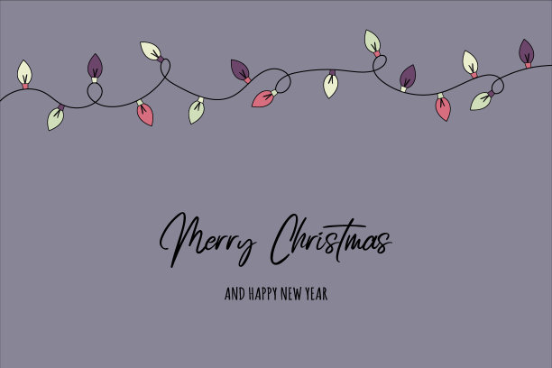 带灯的圣诞贺卡。圣诞节的设计。向量图片下载