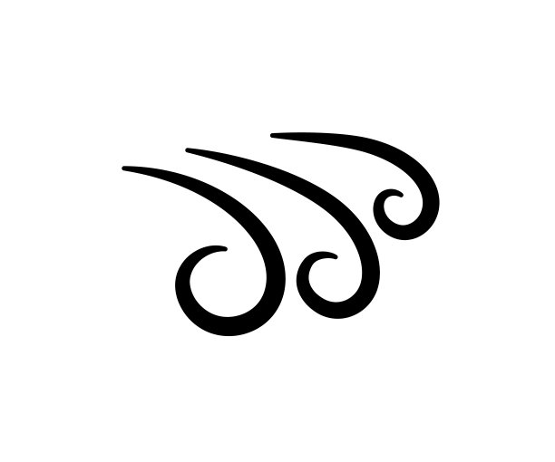 手绘风气流图标。自由呼吸符号。新鲜空气流动标志。涂鸦风吹图标。天气的象征。气候设计元素。矢量插图孤立在白色背景上图片下载