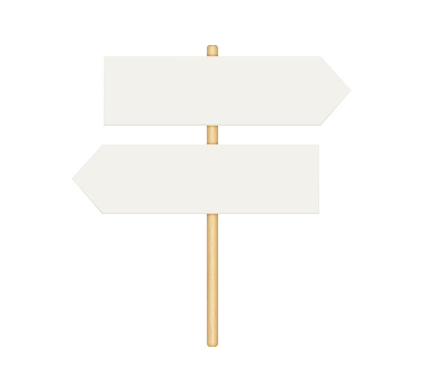 有木杆的招牌。有箭头的方向路标。街道道路板。选择道路或街道的现实路标。矢量插图孤立在白色背景上图片下载
