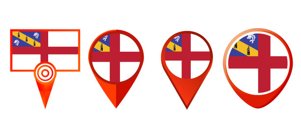 赫姆旗图标。Web图标设置。图标集合平面。简单的矢量插图。图片下载