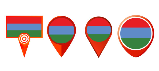 卡累利阿旗图标。Web图标设置。图标集合平面。简单的矢量插图。图片下载