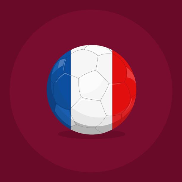 印有法国国旗颜色的足球。图片下载