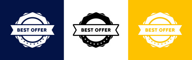 最佳报价图标集。出售贴纸。热卖标志。经营理念。矢量EPS 10。孤立在白色背景中图片下载