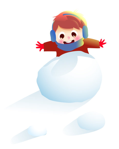 小男孩穿着冬衣玩雪图片下载