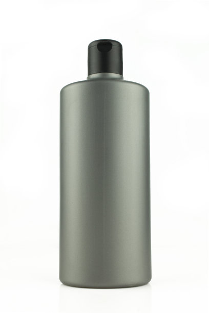 灰色洗发露体胶瓶孤立在白色背景图片下载