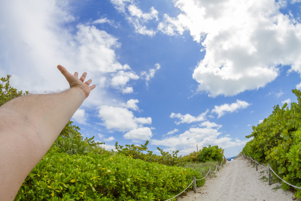 第一人称视角：在迈阿密南海滩的欢乐时光图片下载