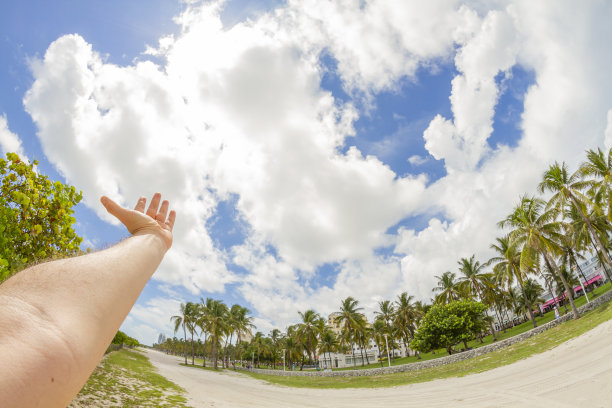 第一人称视角：在迈阿密南海滩的欢乐时光图片下载