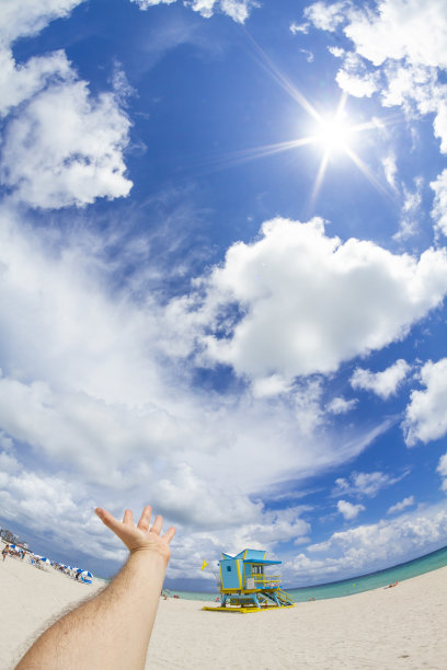 第一人称视角：在迈阿密南海滩的欢乐时光图片下载