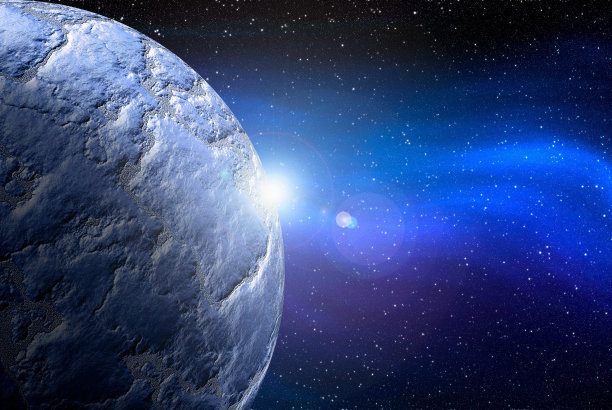 来自外太空的未知行星。空间星云。宇宙星团。外层空间背景。三维演示图片下载