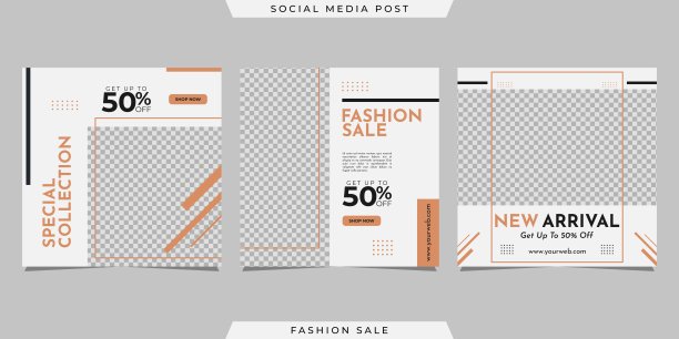 集合社交媒体帖子横幅模板设计图片下载