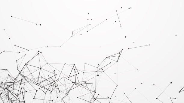 多边形白色背景与连接的点和线。网络连接结构。丛的效果。3 d渲染。图片下载