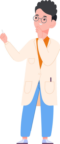 科学家在思考穿着实验服的卡通人图片下载